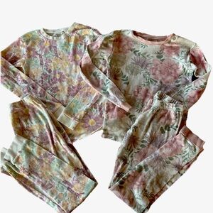 Burt's Bees Organic Cotton Floral Pajamas Long Sleeve 8Y Girls Natural Fiber